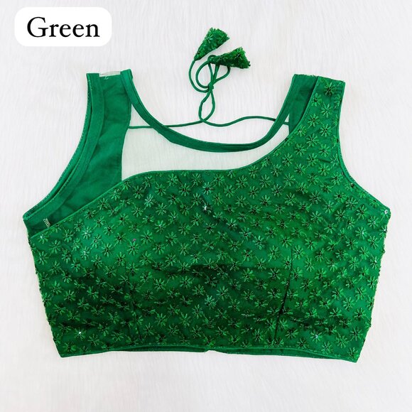 CHIKANKARI WORK BLOUSE - Picture 4 of 8